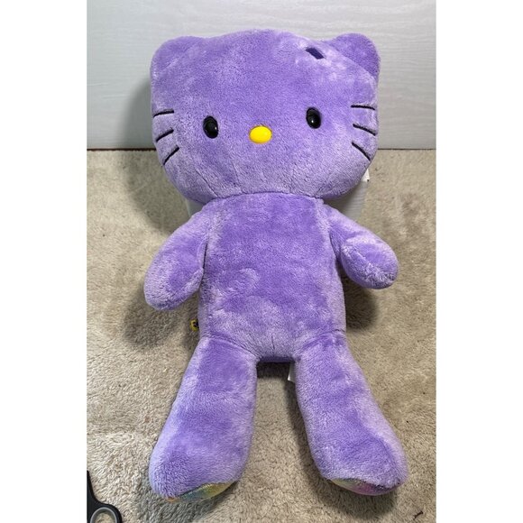 Hello Kitty Build a Bear Sanrio Large Purple Plush Stuffed Cat 18" No Bow - Picture 10 of 13